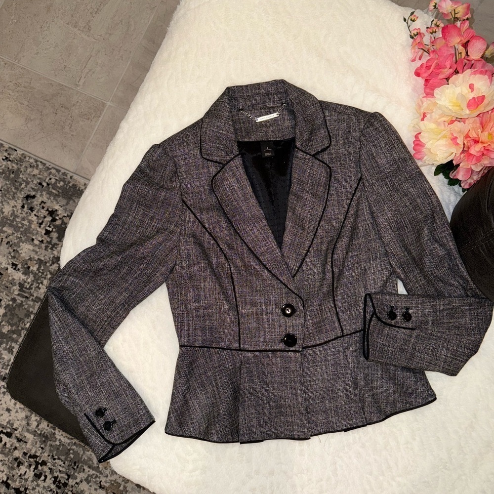 White House Black Market Charcoal Blazer Size 2